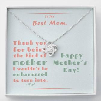 To The Best Mom Love Knot Necklace With Message Card - Seseable