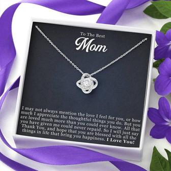 To The Best Mom, Love Knot Necklace - Seseable