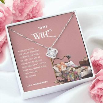 To Wife From Grumpy Husband - Love Knot Necklace  - Seseable