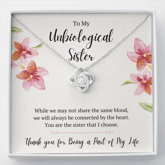 Unbiological Sister Part Of My Life Love Knot Necklace - Seseable