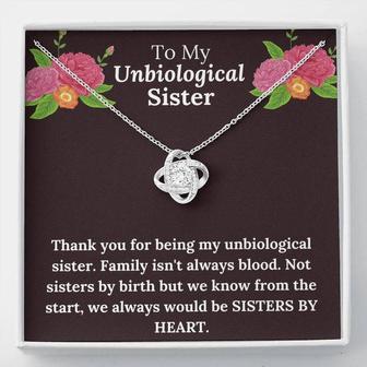 Unbiological Sister, Sisters By Heart, Love Knot Necklace - Seseable