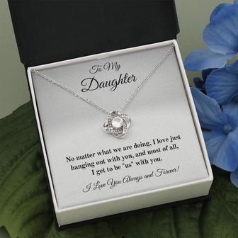 To My Daughter Love Knot Necklace - Love You Forever - Seseable
