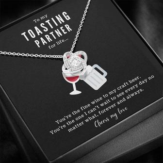 You're The Fine Wine To My Craft Beer - Love Knot Necklace - Seseable