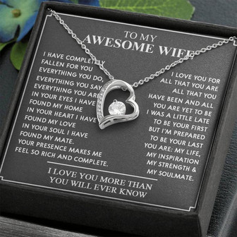 - To My Awesome Wife Forever Love Necklace - Thegiftio