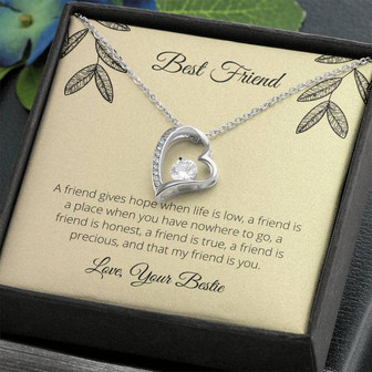 A Friend Gives Hope When Life Is Low Forever Love Necklace - Thegiftio