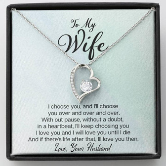 "A Gift From A Husband" - Forever Love Necklace - I Choose You - Thegiftio UK