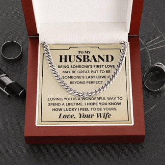 - My Husband - I Hope You Know How Luck I Feel - Cuban Link Chain Necklace - Thegiftio UK