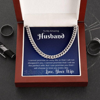  Cuban Link Chain Gift For Husband - I Love You Every Day Necklace - Thegiftio UK