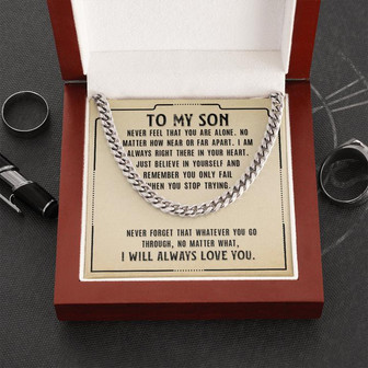 Gift for Son - Cuban Link Chain Necklace - Thegiftio UK