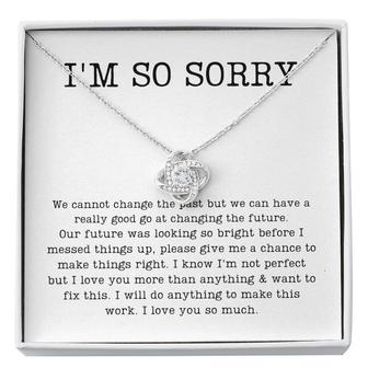 Apology Necklace For Her, Forgiveness Gift For Girlfriend, I'm Sorry Necklace Gift For Wife, Love Knot Necklace, Apology Gift For Her - Seseable