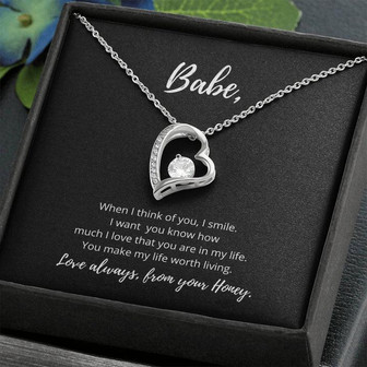 Babe, When I Think Of You, I Smile. Forever Love Necklace - Thegiftio
