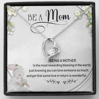 Be A Mom Forever Love Necklace Message Card - Thegiftio UK
