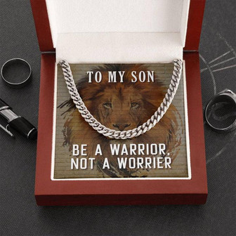 Be a Warrior My Son | Cuban Link Chain For Him - Thegiftio UK
