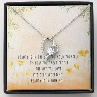Beauty Of The Soul Forever Love Necklace Birthday Message Card - Thegiftio UK