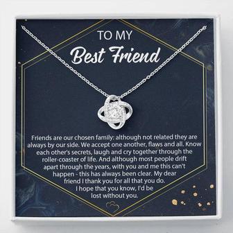 Best Friend Necklace, Best Friend Necklace Personalize, Bff Love Knot Necklace Gift, Best Friend Birthday Necklace Gift,Gift For Best Friend - Seseable