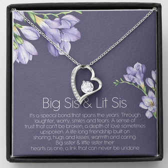 Big Sister And Little Sister Their Hearts As One Forever Love Necklace Birthday Gift - Thegiftio UK