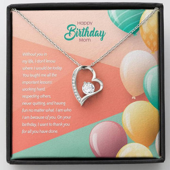 (Birthday Edition) Thank You Mom! For All You've Done - Forever Love Necklace - Thegiftio UK