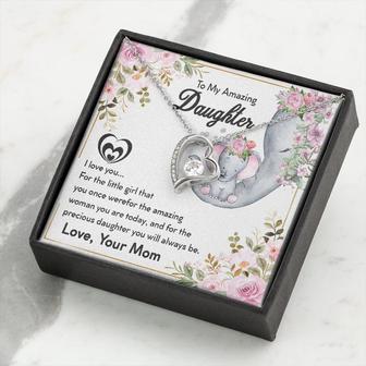 Gift For Daughter From Mom, To My Amazing Daughter, Elephant Mom Baby Flower, Birthday Gift From Mom - Thegiftio