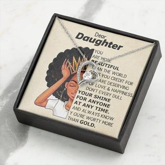 Gift For Daughter From Mom, Dad Dear Daughter Afro, Little Black Girl, Birthday Gift Idea - Thegiftio