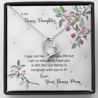Bonus Daughter From Bonus Mom No Dna But You Have My Heart, Forever Love Necklace - Thegiftio UK