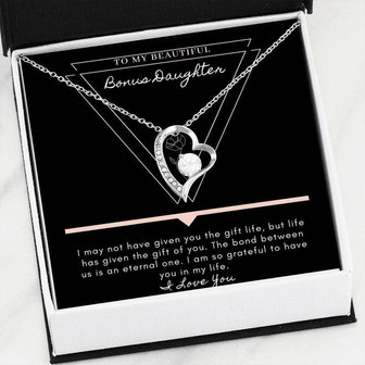 Bonus Daughter, I'm So Grateful To Have You (Forever Love Necklace With Gift Box Message) - Thegiftio UK