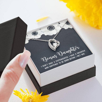 Bonus Daughter Stepdaughter Unbiological Daughter Gifts Forever Love Necklace - Thegiftio UK
