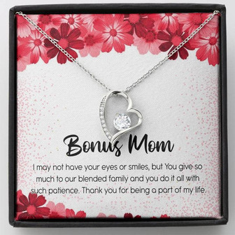 Bonus Mom Forever Love Necklace Message Card - Thegiftio UK