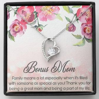 Bonus Mom Is Great Mom, A Part Of My Life Forever Love Necklace Mother's Day Gift - Thegiftio
