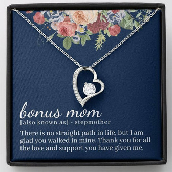 Bonus Mom No Straight Path Forever Love Necklace - Thegiftio UK
