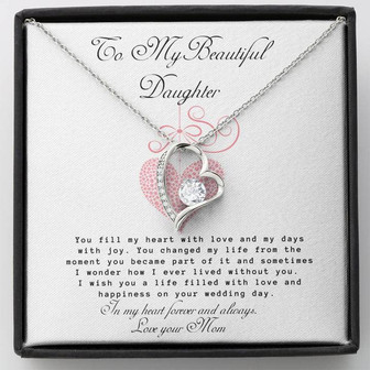 "Bridal Gift From Mom-Forever Love Necklace"-"You Fill My Heart..." - Thegiftio UK
