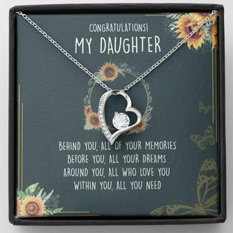 Congratulations My Daughter Forever Love Necklace Message Card - Thegiftio UK