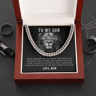 Cuban Link Chain Necklace Gift For Son From Mom - Thegiftio UK