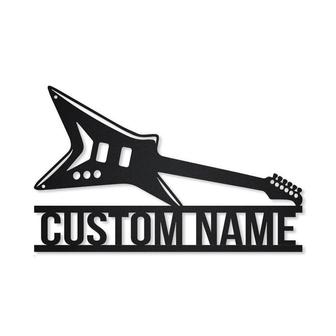 Personalized Heavy Metal Guitar Metal Sign, Custom Name, Heavy Metal Guitar, Decoration, Custom Music Metal Sign - Seseable