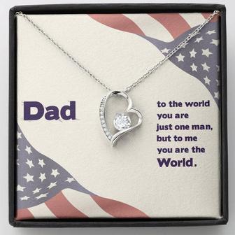 Dad - To The World You Are The Man But To Me You Are The World - Forever Love Necklace - Thegiftio UK