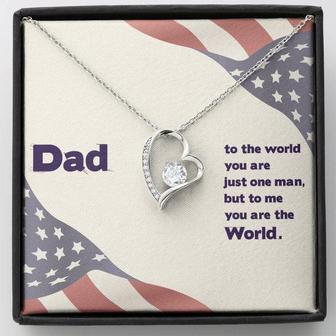 Dad - To The World You Are The Man But To Me You Are The World - Forever Love Necklace - Thegiftio UK
