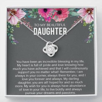 Daughter Gift From Mom To Daughter Love Knot Necklace For Daughter Gift For Daughter From Mom Daughter Gift From Dad To Daughter Birthday - Seseable