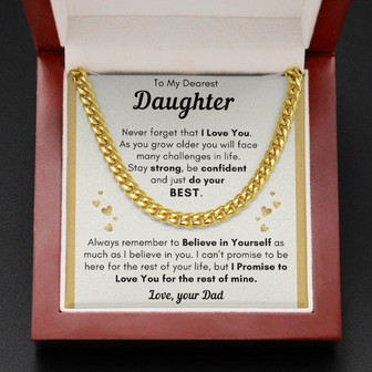 Daughter, Just Do Your Best - Cuban Link Chain - Thegiftio UK
