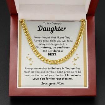 Daughter, Just Do Your Best - Cuban Link Chain - Thegiftio UK