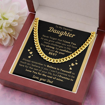 Daughter, Just Do Your Best - Cuban Link Chain - Thegiftio UK
