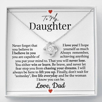 Daughter Live Life Forever Love Necklace - Thegiftio UK