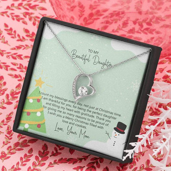 Daughters Gift From Mom, Special Christmas Message Card, Custom Forever Love Necklace Gift From Mom, Ss120 - Thegiftio