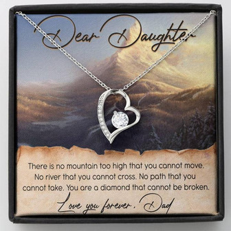 Dear Daughter Forever Love Necklace Message Card - Thegiftio UK