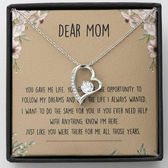 Dear Mom Forever Love Necklace Message Card - Thegiftio UK