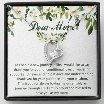 Dear Mom Forever Love Necklace Message Card - Thegiftio UK