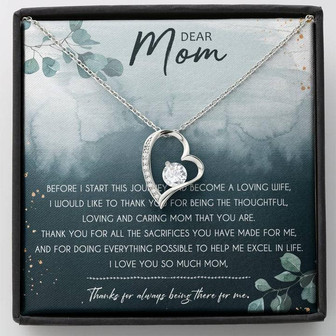 Dear Mom Forever Love Necklace Message Card - Thegiftio UK