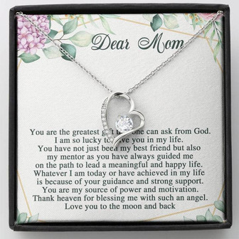 Dear Mom Forever Love Necklace Message Card - Thegiftio UK