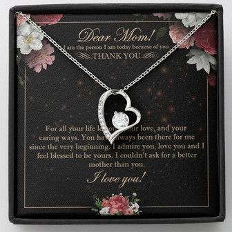 Dear Mom Forever Love Necklace Message Card - Thegiftio UK