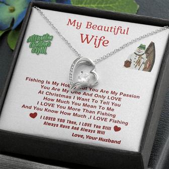 Fishing Husband Christmas Gift For Wife ,Forever Love Necklace,Unique Message Card Gift For Wifegift For - Thegiftio UK