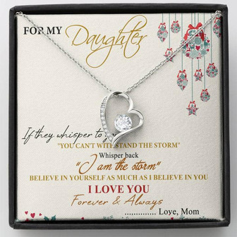 For My Daughter I Lvoe You Forever Love Necklace Christmas Message Card Gift - Thegiftio UK
