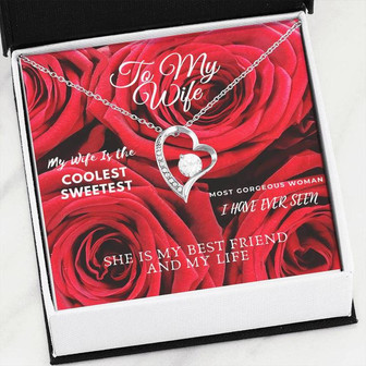 Forever Love Necklace - Cubic Zirconia Heart Pendant Stainless Steel Or 18K Gold Finish - Thegiftio UK